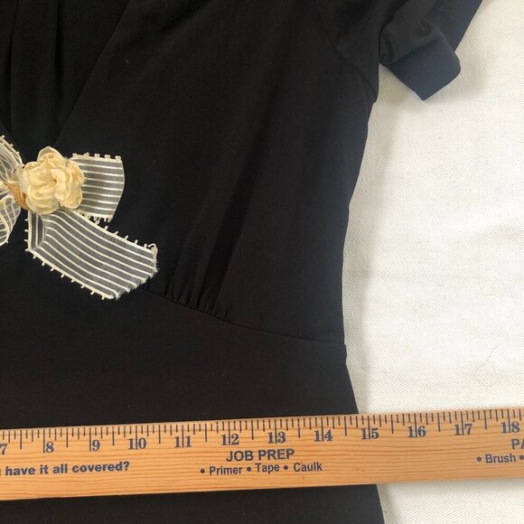 Vintage Michael Kors Black Dress W/Added Whimsical Bow Small - Picture 9 of 10